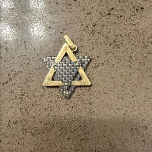 Gold and Silver Star of David Pendant